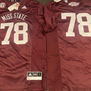Adidas brand MISSISSIPPI STATE BULLDOGS Retro Style #78 JERSEY Sz M,L,XL  NWT